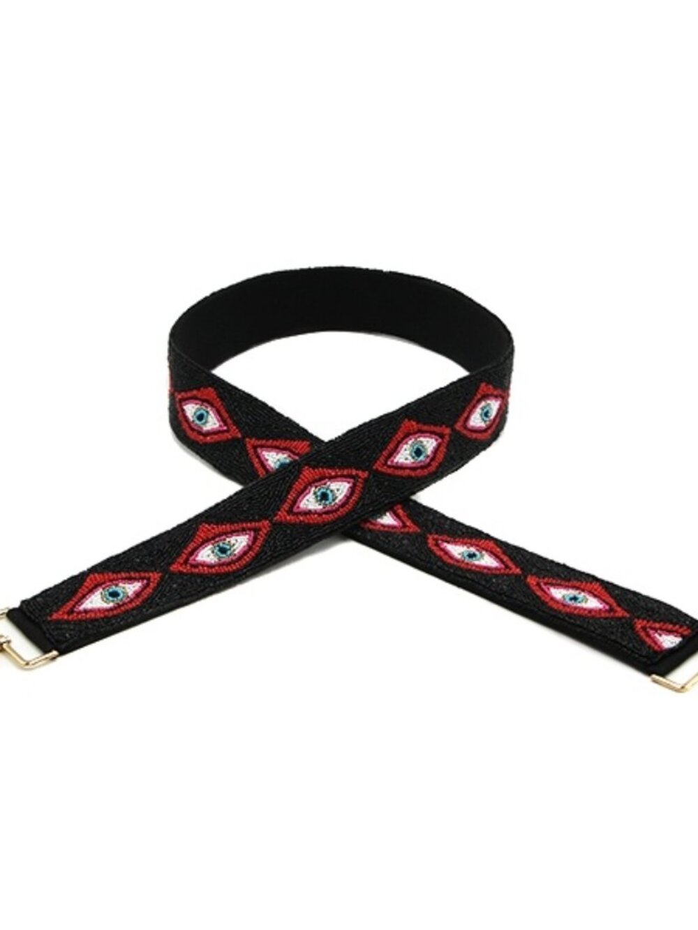 Seed Beaded Evil Eye Symbol Crossbody Handbag STRAP NEW